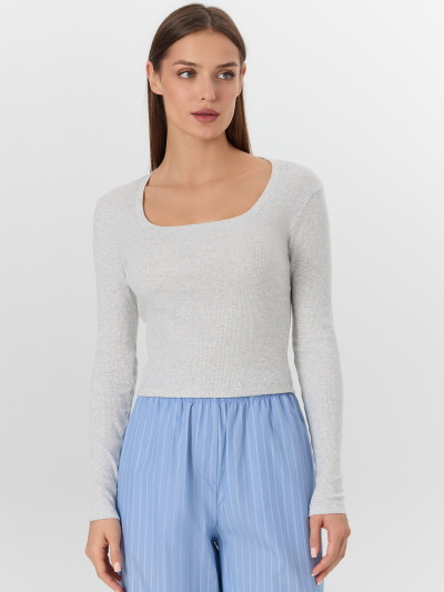 Брюки, джемпер Mark Formelle 592549/25-34938ПП-14 серый_меланж_4306_А_белые_полосы_на_т.голубом - фото 2