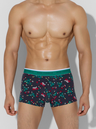 Трусы Mark Formelle 411124-3/25-5321П-5НГ елки_на_черном_зеленый_ч.клетка_на_зеленом - фото 1