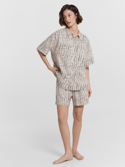 Шорты Mark Formelle 522250/24-34814ПП-9 полоски_на_молочном_009.2_Эйсид_3_сл_на_дет_пер_Д - фото 3