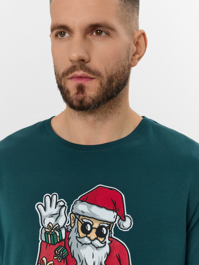 Футболка, шорты Mark Formelle 591044/25-5076ПП-0 т.изумрудный_черная_клетка_на_зеленом_3_сл_на_пол - фото 4