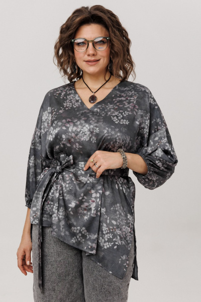 Блуза Anelli 1665.1 графитовый_гербарий - фото 5