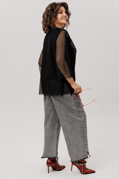 Блуза Anelli 1781 черный_авантюрин - фото 5