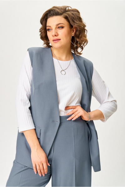 Блуза, брюки, жилет БАГРЯНИЦА 3162 лагуна - фото 6