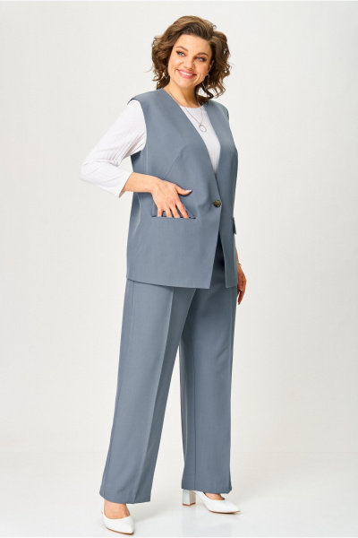 Блуза, брюки, жилет БАГРЯНИЦА 3162 лагуна - фото 3