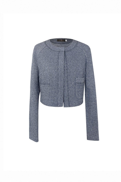 Короткий трикотажный жакет из хлопка с накладными карманами Alena Goretskaya A1653/4 - фото 2