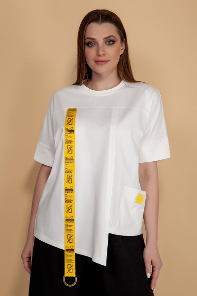 Блуза белая из вискозы для летнего стильного образа Медея и К 2085 - фото 4