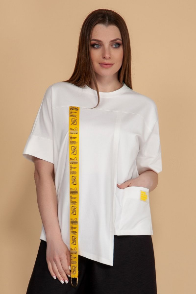 Блуза белая из вискозы для летнего стильного образа Медея и К 2085 - фото 3