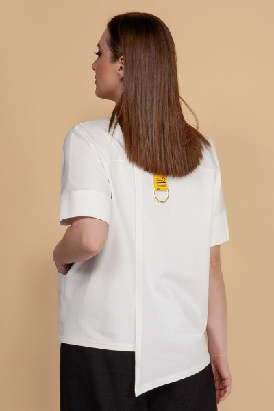 Блуза белая из вискозы для летнего стильного образа Медея и К 2085 - фото 5
