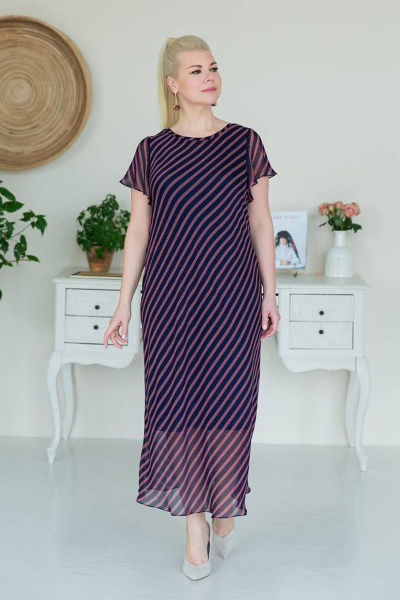 Платье ASV 2414 красный, синий - фото 1