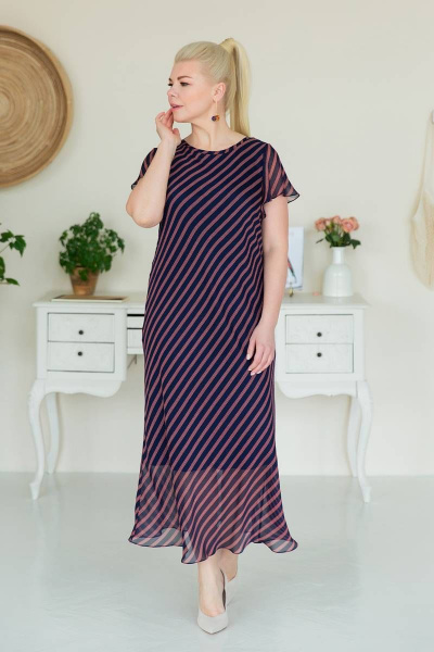 Платье ASV 2414 красный, синий - фото 5