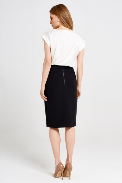 Юбка-карандаш из текстиля, чуть за колено, классический стиль Панда 36650z черный - фото 2