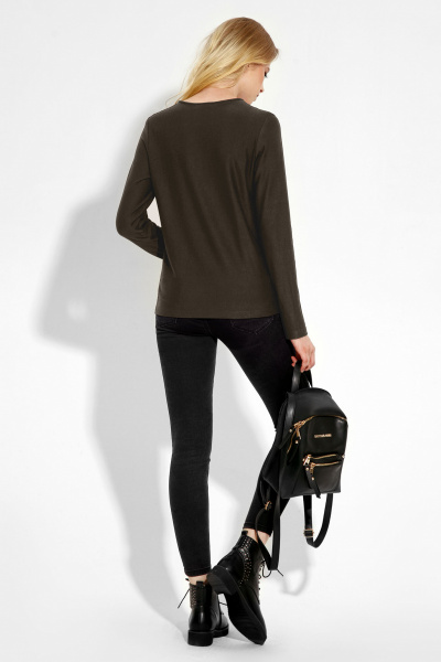 Джемпер женский прямой стиль на каждый день из вискозы Панда 4040z хаки - фото 2