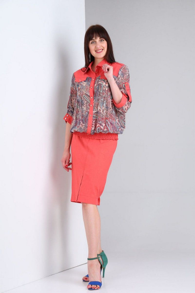 Юбка и блуза из шифона с рукавом 3/4 и поясом VIA-Mod 467 - фото 1