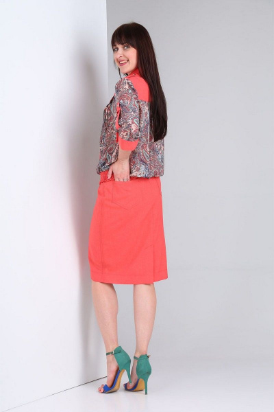 Юбка и блуза из шифона с рукавом 3/4 и поясом VIA-Mod 467 - фото 3