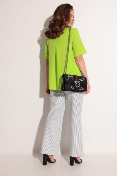 Блуза, брюки Michel chic 1235 салатовый-молочный - фото 4