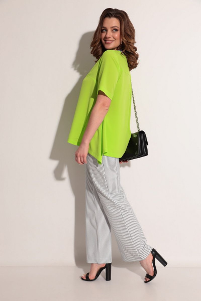 Блуза, брюки Michel chic 1235 салатовый-молочный - фото 3