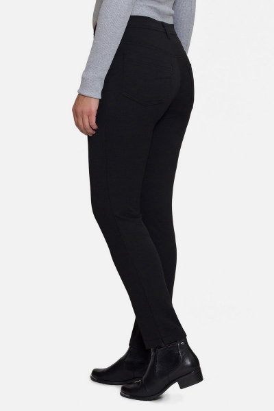 Брюки зауженные с разрезом из эластичного габардина Mirolia 343Z чёрный - фото 2