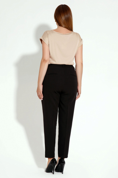 Летние женские укороченные брюки из текстиля и трикотажа Панда 13460z черный - фото 2