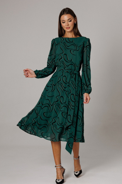 Платье Ларс Стиль 1159 зеленый-черный - фото 7