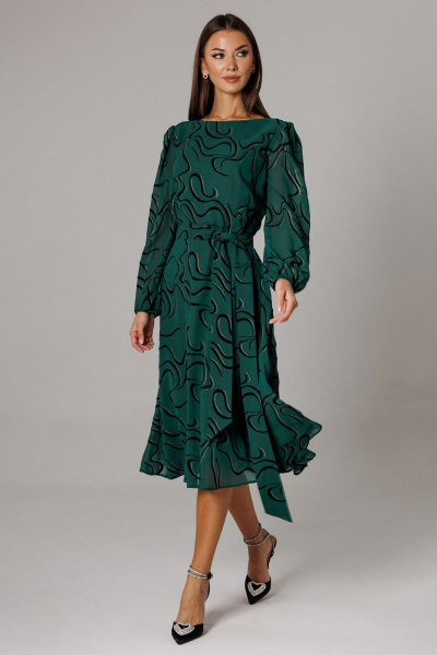 Платье Ларс Стиль 1159 зеленый-черный - фото 1