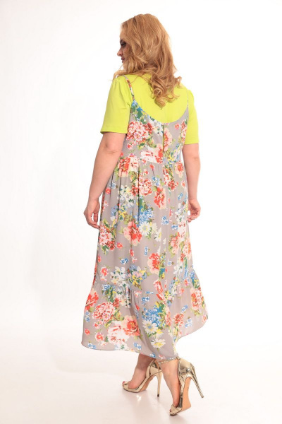 Майка, сарафан Michel chic 1236 салат+цветы - фото 4