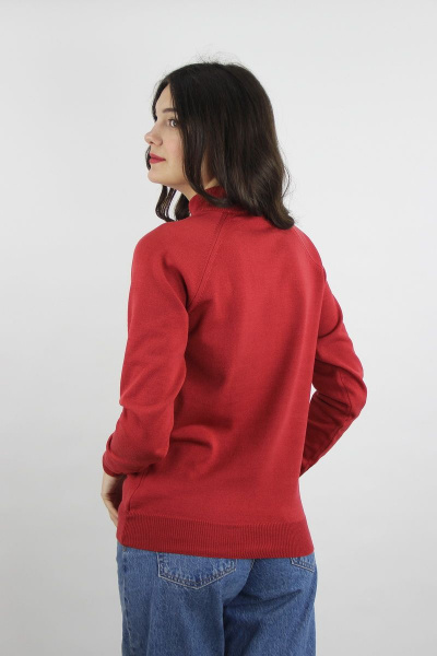 Демисезонный вязаный свитер с регланом и двойной стойкой Полесье С3316-15 5С1754-Д43 158,164 красный_минерал - фото 3