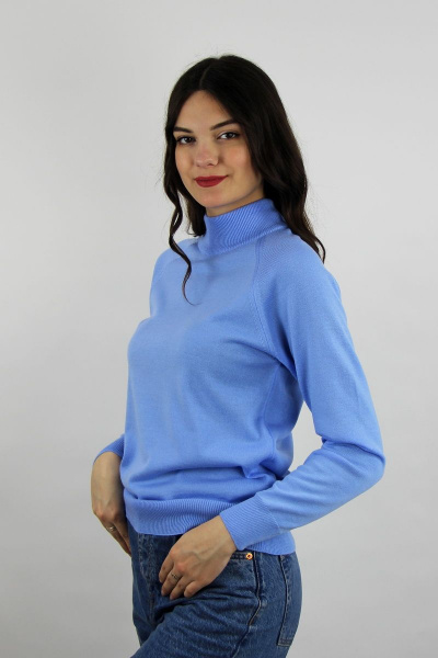 Свитер приталенный из трикотажа с длинным рукавом реглан Полесье С3316-15 5С1754-Д43 170,176 нежно-голубой - фото 7
