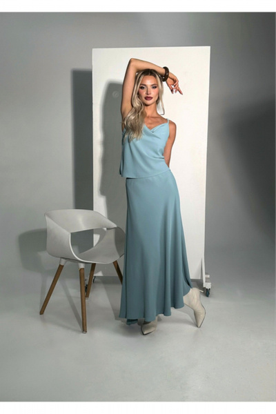 Топ, юбка MONA STYLE 25016 бирюзовый - фото 2