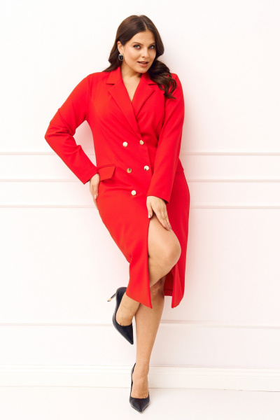 Платье IVA 1533 красный - фото 7