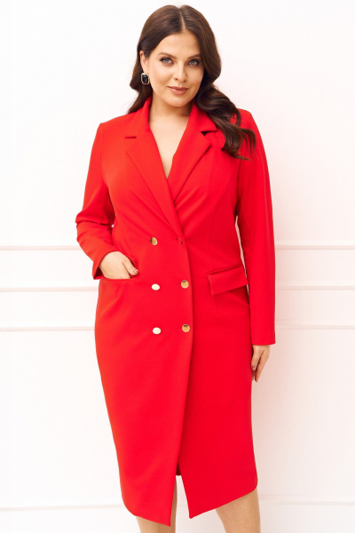 Платье IVA 1533 красный - фото 3