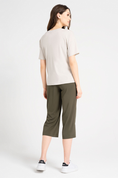 Блуза приталенного силуэта из вискозы на каждый день Панда 722440p бежевый - фото 2