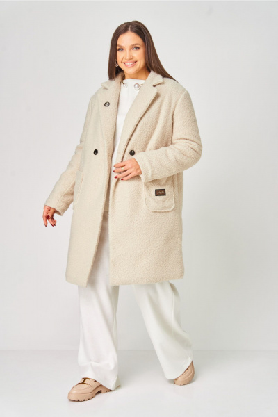 Пальто V&N Fashion 1057 бежевый - фото 3