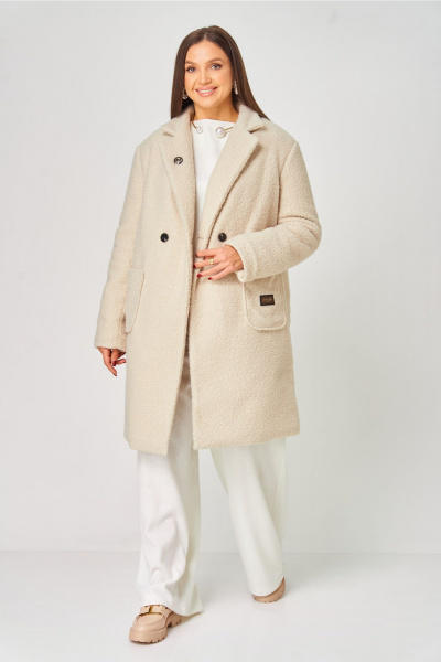 Пальто V&N Fashion 1057 бежевый - фото 2