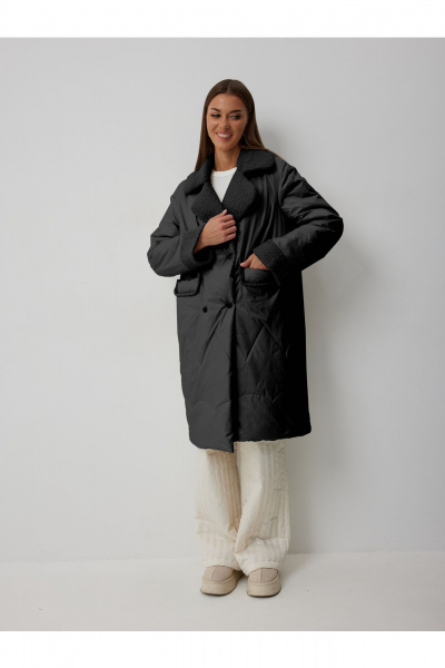 Пальто V&N Fashion 1065 черный - фото 6