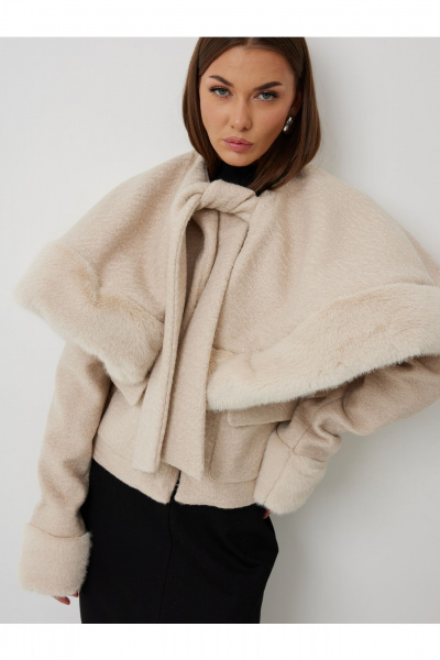 Шуба V&N Fashion 1090 бежевый - фото 14