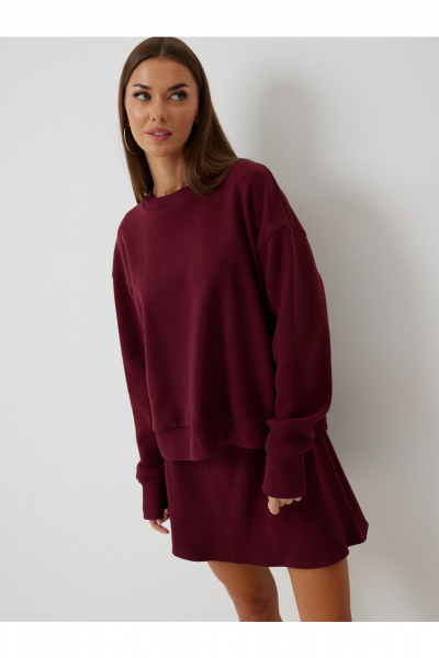 Свитшот, юбка V&N Fashion 1082 бордовый - фото 5