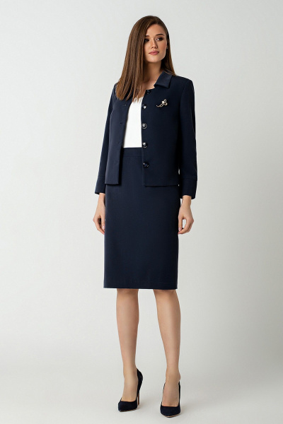 Жакет, юбка MARIKA 451 черно-синий - фото 2