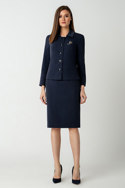 Жакет, юбка MARIKA 451 черно-синий - фото 1