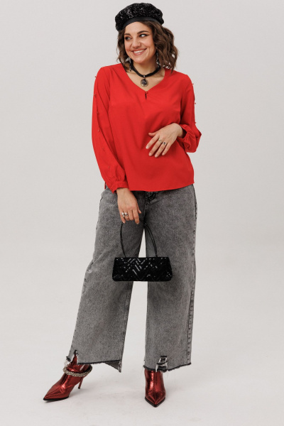 Блуза Anelli 1802 красный - фото 6