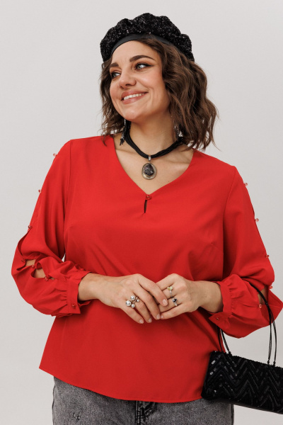 Блуза Anelli 1802 красный - фото 1