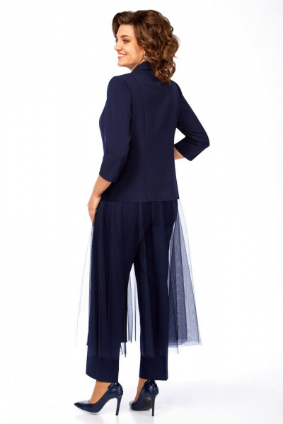 Брюки, жакет, топ Милора-стиль 1428 синий - фото 4