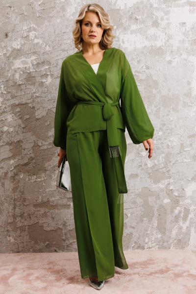 Блуза, брюки Anastasia 1063.1 травяной_зеленый - фото 6