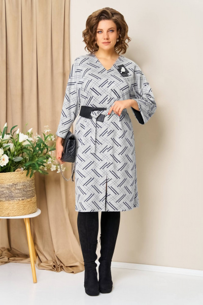 Платье VOLNA 1443 светло-серый - фото 5