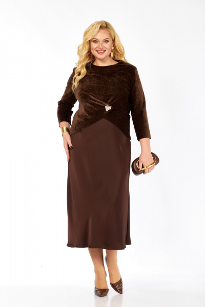 Блуза, платье Элль-стиль 2452 шоколад - фото 11