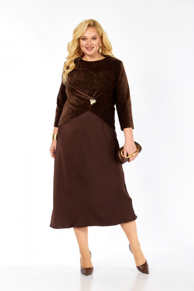 Блуза, платье Элль-стиль 2452 шоколад - фото 10