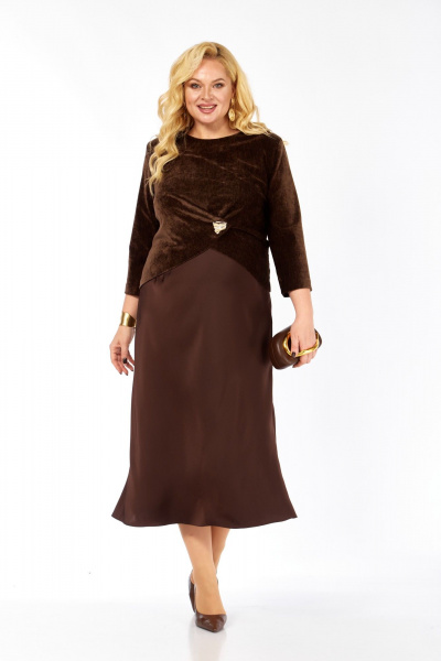 Блуза, платье Элль-стиль 2452 шоколад - фото 8