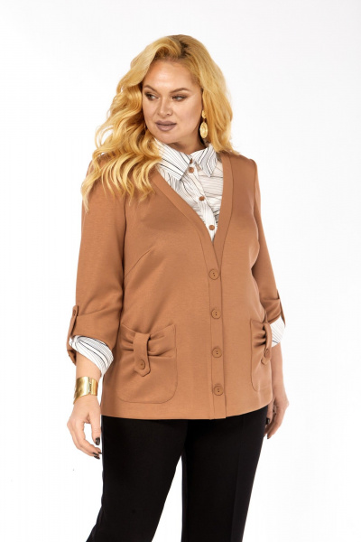 Джемпер Элль-стиль 541/12 охра - фото 13