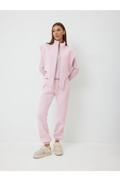 Брюки, жилет, лонгслив V&N Fashion 1016 розовый - фото 1