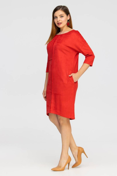 Платье из замшевого трикотажа со спущенной линией плеча Vita 2-308VT-5-0 - фото 1