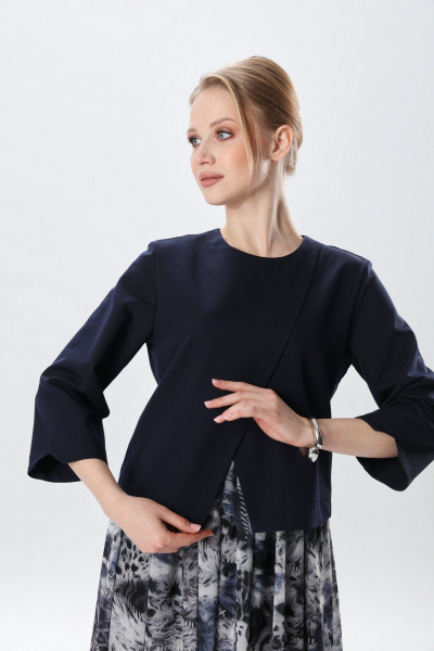 Платье NikVa 1007-2 индиго и серая абстракция - фото 8